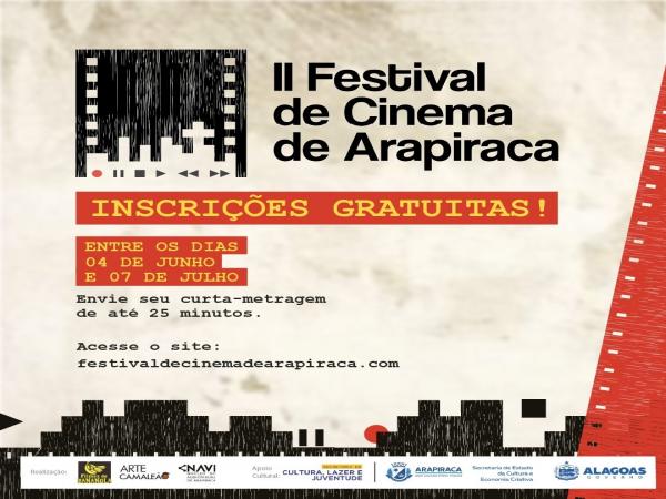 Abertas as inscrições para o II Festival de Cinema de Arapiraca