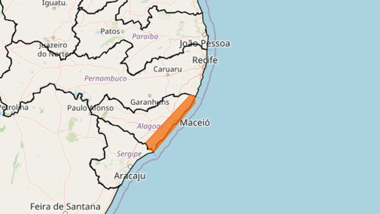 Inmet emite alerta de chuvas intensas para Maceió e mais 33 cidades de Alagoas